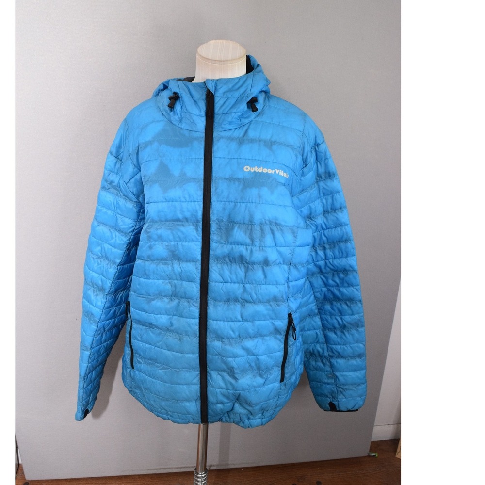 Outdoor Vitals LoftTek Insulated Jacket XXL Blue Hooded Puffer Mens Hiking READ